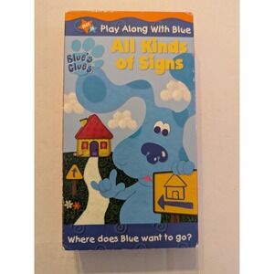 Blues Clues Play Along With Blue All‎ Kinds of Signs VHS Tape Nick Jr 2001